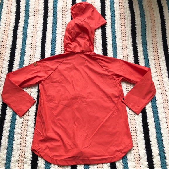 SAVE THE DUCK Snap Button Orange Rain Coat w/ hood - Picture 6 of 8